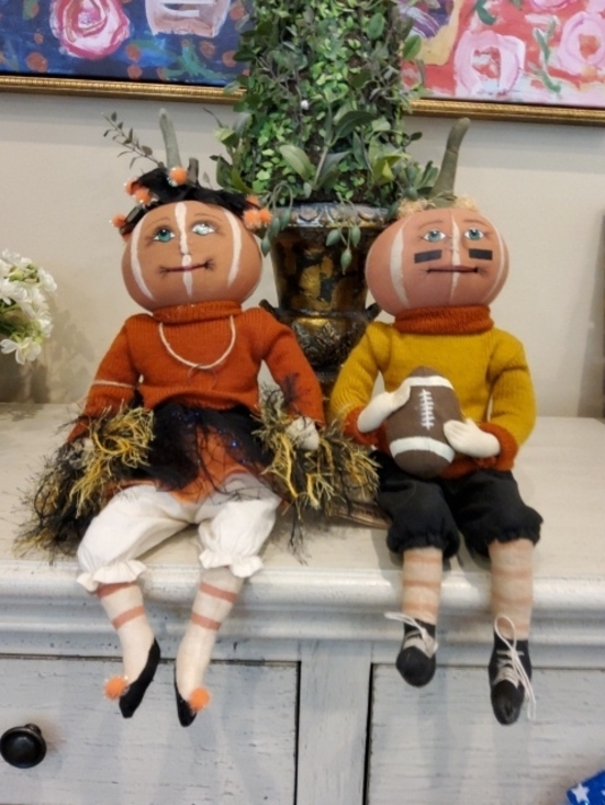 Joe Spencer's Gathered Traditions Other - Joe Spencer's Gathered Traditions Pumpkin Head Dolls Defense Dan & Lucille